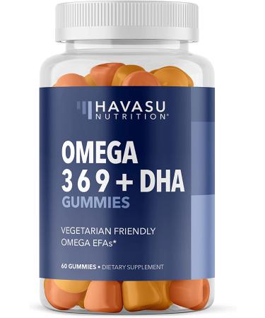 Havasu Nutrition Omega + DHA Gummies Natural Lemon & Orange 60 Vegetarian Gummies