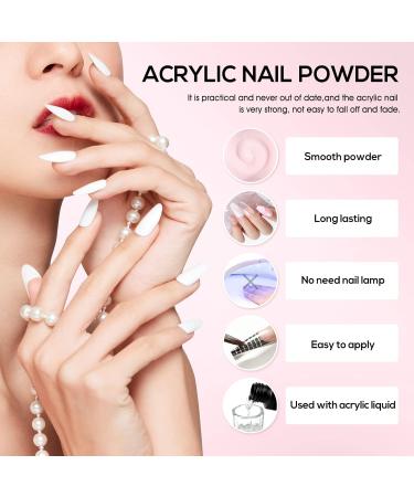 PEACECOLOR Acrylic Nail Kit with 8G Pink Acrylic Powder 30ML Acrylic Liquid Monomer Nail Art Pen Brush 20PC Nail Forms Glass Cup for Acrylic Nails Extension and Carving Beginner kit color 187 - Buy Online on GoSupps.com