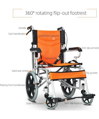 Ultra Lightweight Foldable Wheelchair with Handbrakes and Swing Away Footrests 45Cm Wide Seat Portable & Transport Wheelchair Wheelchairs for Elderly Adults(Color:D) - Buy Online on GoSupps.com