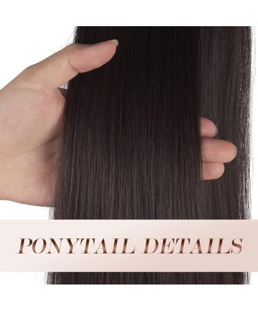 FESHFEN Straight Drawstring Ponytail Extension Natural Synthetic Long Pony Tails Hairpieces Clip in Ponytails Extensions for Women Girls Medium Brown 12 inch 12 Inch (Pack of 1) Medium Brown 6#-Drawstring - Buy Online on GoSupps.com