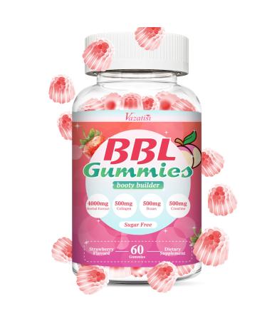 BBL Booty Gummies for Women Sculpt Lift & Firm Glutes Creatine Monohydrate Vitamins & Herbal BBL Blend - Boost Curves Energy & Workout Recovery Vegan Non-GMO 60 Cts 60 Count (Pack of 1)