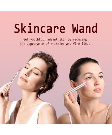 Light Therapy Wand for Face & Neck | Red & Blue Skin Rejuvenation Massager - Pink - Buy Online on GoSupps.com