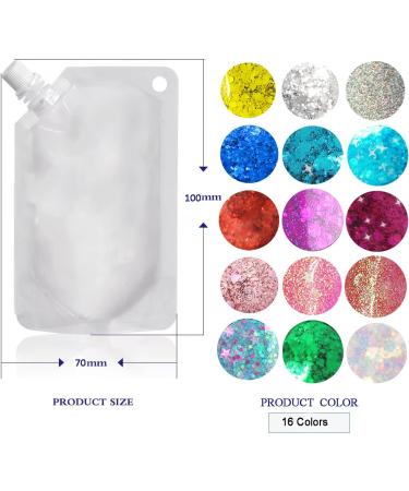 16 Color Sequins Glitter Gel - Long Lasting Festival Makeup for Women - Silver Chunky Glitter for Body, Face, Hair, Eyes - Easy to Apply & Clean - Buy Online on GoSupps.com