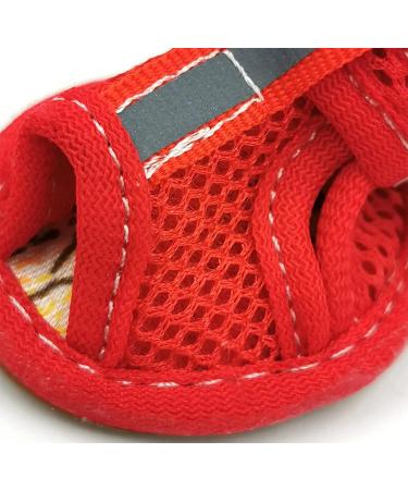 GabeFish Small Dog Summer Mesh Sandal Shoes | Breathable Paw Protectors for Puppy Cats | Size 3, Red - Buy Online on GoSupps.com