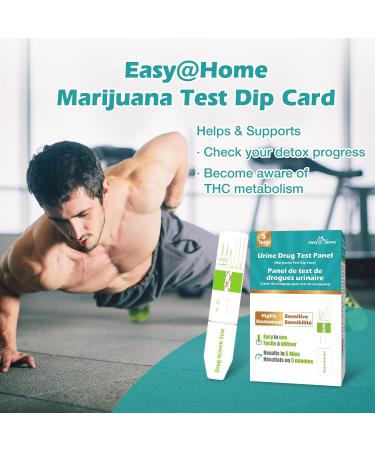 Easy Home Marijuana Test Dip Card: THC Test Kit Quick Urine Drug Test Panel 5 Pack Weed/Cannabis Screen Test Strips Highly Sensitive 50 ng/mL Cutoff -#EDOAP-114 5 Count - Buy Online on GoSupps.com