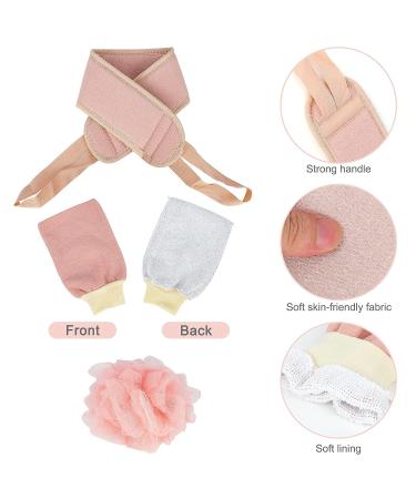3-Piece Exfoliating Back Scrubber Set for Women - Bath Loofah Sponge, Exfoliating Glove, and Brush for Deep Clean Shower - Buy Online on GoSupps.com