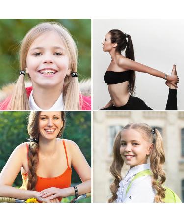 Sureio 100 Pieces Cheer Bracelets & Hair Ties - Pom Pom Design - Bulk Ponytail Holder & Wristbands - Cheerleading Gifts for Women/Girls (Black) - Buy Online on GoSupps.com