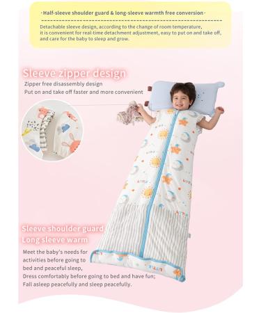 Chilsuessy Baby Sleeping Bag 3.5 Tog | Blue Sky | 120cm/3-6 Years | Adjustable & Removable Sleeves | Winter Wearable Blanket for Kids - Buy Online on GoSupps.com