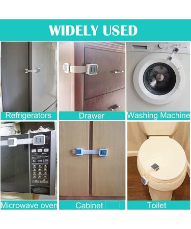 6-Pack FANYAQIN Child Safety Cabinet Locks with Double Lock System - Adjustable Strap for Cabinets, Drawers, Refrigerator, Oven, Toilet - Buy Online on GoSupps.com