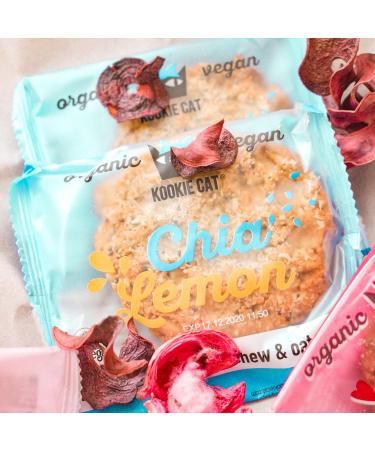 Kookie Cat Chia & Lemon Vegan Cookies - Gluten Free Soy Free Organic 12 x 50g Multipack - Buy Online on GoSupps.com