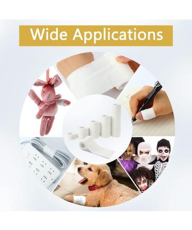 25 Yards Halloween Mummy Bandage Wrap - Self Adhesive Stretch Gauze for Cosplay | 5 Rolls Costume Accessory - Buy Online on GoSupps.com