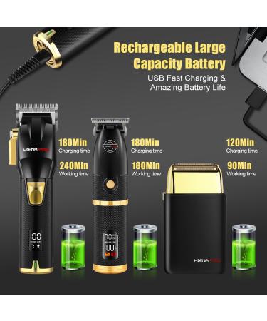 Premium Zero Gapped Hair Clippers & Foil Shaver Set for Men | Cordless Rechargeable Beard Trimmer Kit with LED Display Perfect Gifts for Men - Buy Online on GoSupps.com