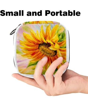 Abstract Sunflower Period Bag | Sanitary Napkin Storage | Makeup Pad Pouch - Buy Online on GoSupps.com