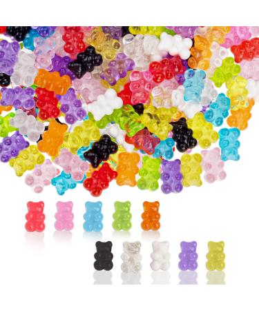 LYroo Kawaii Gummy Bear Charms Resin Flatback 3D Charms for Nail Art Supplies,Slime