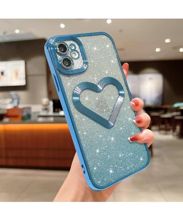 JONLONHA iPhone 11 Glittering Transparent Protective Cover | Luxurious Heart Pattern Shockproof & Scratch-Resistant TPU Case for Women | Full Camera Protection for 6.1 Blue iPhone 11 - Buy Online on GoSupps.com