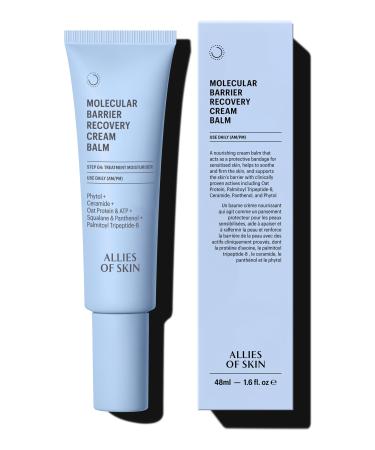 Allies of Skin Molecular Barrier Repair Cream Balm | Deeply Hydrating Face Moisturizer with Ceramides & Squalane | Daily Treatment to Soothe Irritated Skin | For Post-Procedure and Dry Skin | 1 fl oz