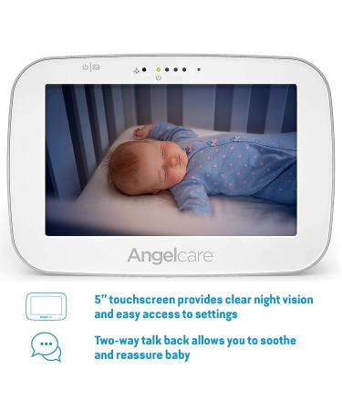 Angelcare AC527 3-in-1 Baby Monitor with Movement Tracking, Video, Sound, and Temperature Display - 5 Inch Screen - Buy Online on GoSupps.com