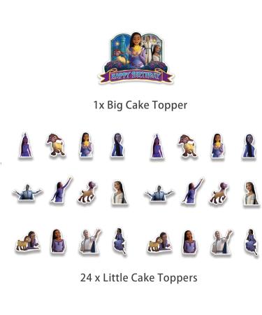 25 Pcs Wish Asha Cake Toppers for Girls Boys Wish Asha Cake Decorations Wish Asha Cupcake Toppers Wish Asha Birthday Party Decorations Supplies - Buy Online on GoSupps.com