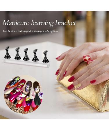 Blueseabuy Nail Stand Set - 2 Pcs Acrylic & Press On Nails Holder | Essential Nail Tips Stand for Beginners | Practical Magnetic Nail Design Accessories - Buy Online on GoSupps.com