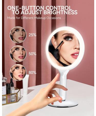 NICARE Makeup Mirror with Lights | 1X/5X Magnifying | 3 Colors LED | 360 Rotation | Magnetic Base | Travel Cosmetic Mirror - Buy Online on GoSupps.com