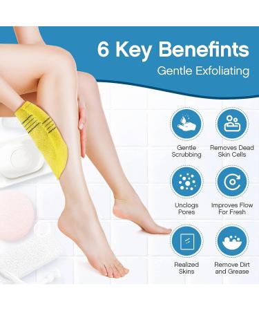 10 Pieces Korean Exfoliating Washcloth Mitt - Double Sided Bath Body Scrub Gloves for Dead Skin Removal - Japanese Spa Towel for a Refreshing Cleanse (Mix Color) - Buy Online on GoSupps.com
