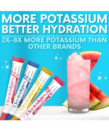 My Adventure to Fit Electrolytes Powder Packets 16 Sugar-Free Hydration Packets Potassium Supplement Watermelon Candy Blue Raspberry Banana Cream Sour Blue Candy Zero Sugar Keto Electrolytes Classic Variety 15 Sti  - Buy Online on GoSupps.com