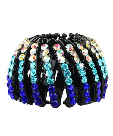SUANQ Rhinestone Bird Nest Hair Clip Expandable Ponytail Holder Hair Claw Clamps Colorful Fashion Bun Makers Hair Accessory Donut Bun Maker for Women Girls