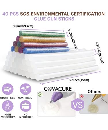 Covacure Kids Hot Glue Gun Kit with 40 Glue Sticks - Fast Heating & Drip Proof for Arts, Crafts, DIY - Includes Finger Protectors & Base Stand - Buy Online on GoSupps.com