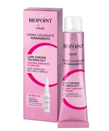 BIOPOINT Biopoint Color - Permanent Hair Color Cream with Hyaluplex Serum Bottle Hair Dye with Hyaluronic Acid nourishes hydrates and gives a vibrant and intense color 60 ml