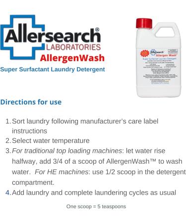 Allersearch AllergenWash 24 Oz Laundry Detergent - Allergy-Friendly Hypoallergenic Formula for Sensitive Skin - International Shipping Available - Buy Online on GoSupps.com