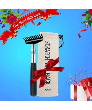 Flanker-L Oversized Portable Extendable Back Scratcher Upgraded Metal Stainless Steel Telescoping Back Scratcher Tool with Canvas Carrying Bag - Black - Buy Online on GoSupps.com