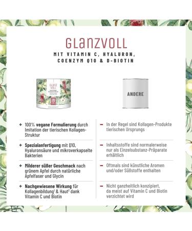 NaturTreu Vegan Collagen Powder Alternative - 300g Apple Flavor | Supports Skin Hair & Nails with Hyaluron Q10 Biotin & Vitamin C | Best Vegan Supplement for Collagen - Buy Online on GoSupps.com
