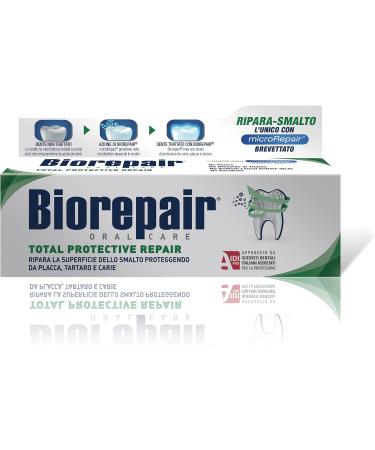  Biorepair Biorepair Total Protective Repair Toothpaste Repairs enamel anti-cavity anti-plaque fresh breath fluoride-free 3 x 75ml boxes - Buy Online on GoSupps.com