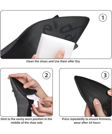 2 Pairs Non-Slip Shoe Sole Protectors for High Heels & Flats - Wear-Resistant Slip Pads (Black) | International Shipping Available - Buy Online on GoSupps.com
