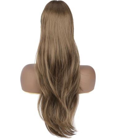 PORSMEER 26 Natural Curly Drawstring Ponytail Extension | Brown Synthetic Hairpiece for Women - Daily Use/Party - Brown-8/26 - Buy Online on GoSupps.com