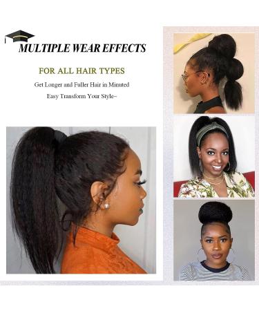 LEOSA 14 Yaki Straight Drawstring Ponytail for Black Women - Short Natural Black Hair Extension (14 Inch, Pack of 1, 1B) - Buy Online on GoSupps.com