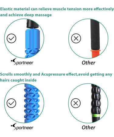 Sportneer Muscle Roller Stick - Handheld EVA Foam Roller for Athletes | Relieve Muscle Soreness and Tightness | Leg and Back Recovery Tool - Buy Online on GoSupps.com