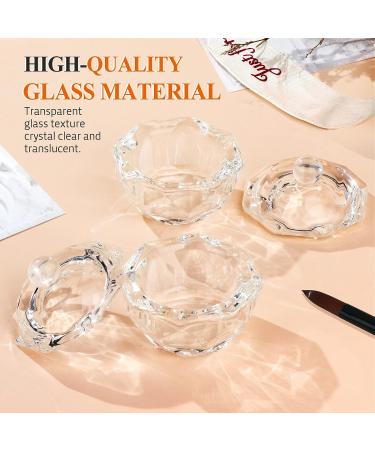Saviland 2PCS Dappen Dish with Lid - Glass Acrylic Monomer Cup for Acrylic Nails - Crystal Nail Art Supplies - Buy Online on GoSupps.com