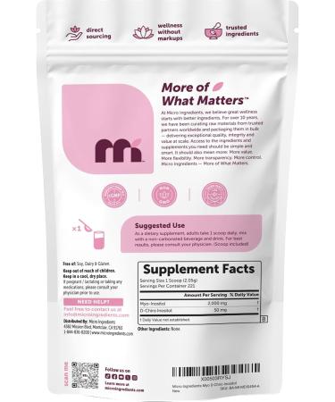 Micro Ingredients Myo-Inositol & D-Chiro Inositol Powder 1lb (221 Servings) | 40:1 Ideal Ratio Inositol Supplement for Women | Supports Hormonal Balance & Ovarian Health | Non-GMO Vegan Filler-Free 16 Ounce (Pack of 1) - Buy Online on GoSupps.com