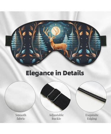 Xmas Gift Deer Print Unisex Eye Mask | Soft Comfort Sleep Shade for Travel Yoga & Shift Work - Buy Online on GoSupps.com