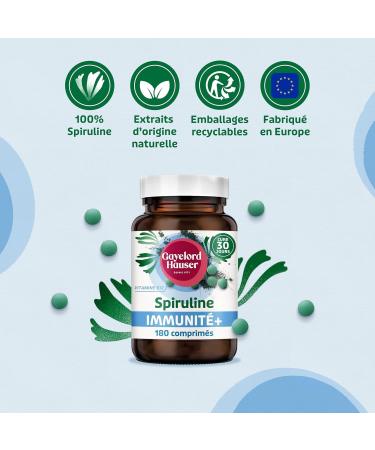 GAYELORD HAUSER Spiruline BIO Riche en Vitamine B12 Immunit plus Soutient les D fenses Naturelles Cure de 30 Jours 180 Comprim s 90 g - Buy Online on GoSupps.com
