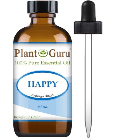 Plant Guru Happy Essential Oil Blend 4 oz 100% Pure Undiluted Therapeutic Grade