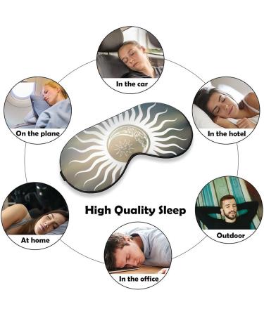 Sun and Moon Design Sleep Mask - Adjustable Strap Eye Cover for Sleeping, Blocking Light - Men and Women, Night Travel Nap - Buy Online on GoSupps.com