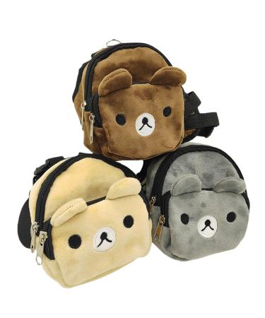 Votuleazi Dog Cute Plush Backpack with Pocket Bear Style Harness Saddle Cartoon Bag for Hiking Small Medium Large Coffee Coffee Bear