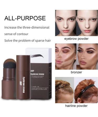 Waterproof Eyebrow Stamp Kit with 10 Reusable Stencils and Brushes - Dark Brown - Buy Online on GoSupps.com