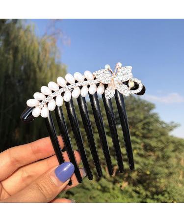 4 Pcs Rhinestone Flower Hair Side Combs - Vintage Wedding Hair Accessories for Women and Girls - Buy Online on GoSupps.com