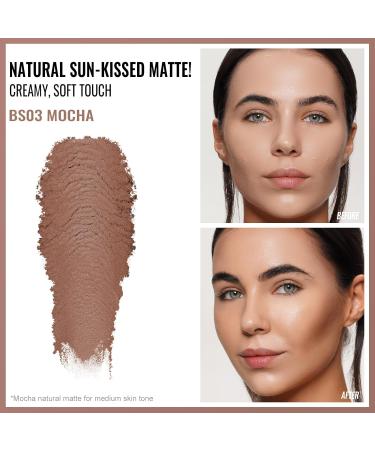 Oulac Satin Matt Bronzer Makeup BS03 Mocha - Highly Pigmented Vegan & Cruelty-Free Bronzing Powder & Blush with Mirror for a Natural Sun-Kissed Look - 8.5g - Buy Online on GoSupps.com
