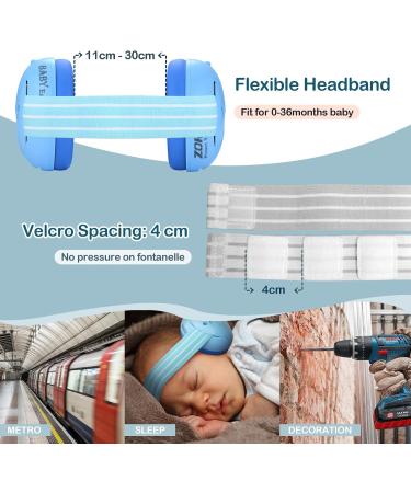 ZOHAN Baby Ear Defenders Boys 0-36 Months | Noise Cancelling Headphones for Sleeping & Airplane | Toddler Hearing Protection | Adjustable Headband | Blue - Buy Online on GoSupps.com