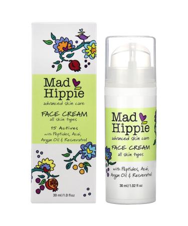 Mad Hippie Face Cream - Age-Defying Wrinkle Cream for Face  Hydrating Face Moisturizer for Women/Men with Niacinamide  Matrixyl Peptide Complex Collagen Cream  1.02 Fl Oz