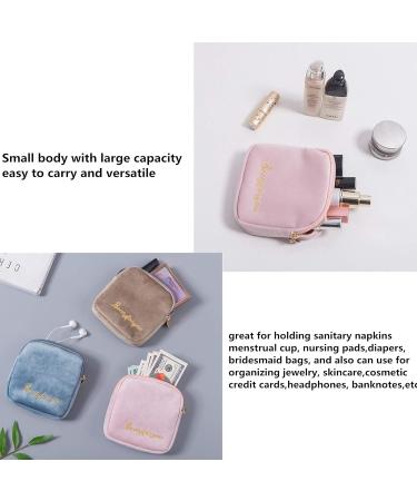 Flocking Fabric Sanitary Napkin Bag Menstrual Cup Pouch Nursing Pad Holder Washable Organizer Storage 3 Pcs (A)  - Buy Online on GoSupps.com